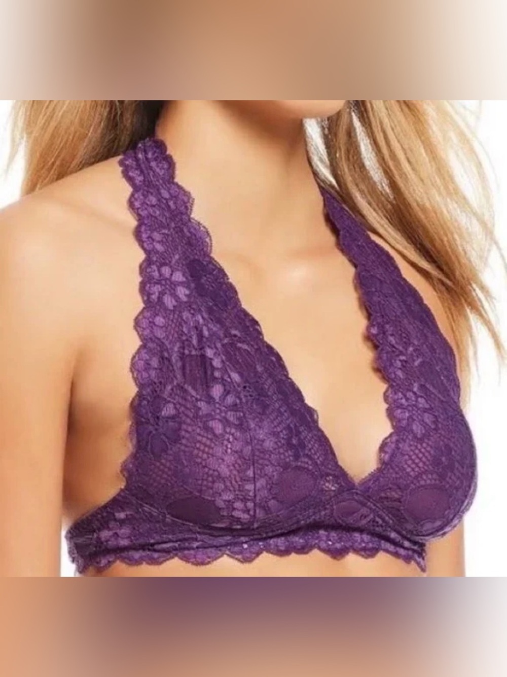 Free people purple lavender lace bra top